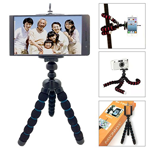 Abonnyc Mini Tripod Flexible Mini Tripod Universal Smartphone Holder Octopus Style Tripod Portable Tripod and Adjustable Tripod Stand with Mount / Holder for Samsung Iphone 6+ 6 Plus 6g 5s 5 I5c I6 4s 4 Lg Samsung Galaxy S3 I9300 S4 I9500 S5 I9500 S4
