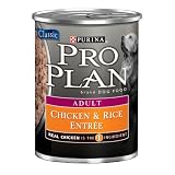 Pro Plan Canned Dog Food, Adult Classic Chicken and Rice Entrée (Pack of 12 13 Ounce Cans)