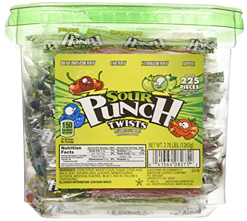 Sour Punch Twists - Assorted, Wrapped, 225 count tub