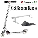 Razor A2 Kick Scooter (Clear) and Razor Punk Park Ramp and Razor Punk Rail