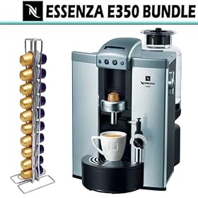Nespresso E350 Romeo Single-Serve Automatic Espresso Machine with Swissmar Capstore Vista 20 for Nespresso Capsules