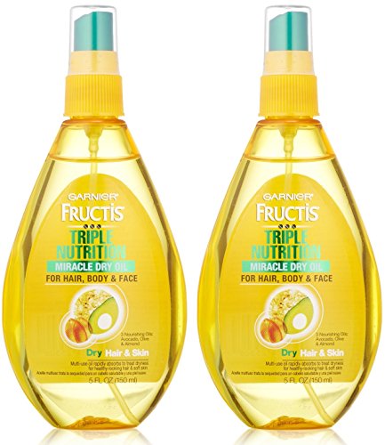 Garnier Fructis Triple Nutrition Miracle Dry Oil for Hair, Face, and Body, 5 Fluid Ounce (Pack of 2) Garnier Fructis Triple Nutrition Miracle Dry Oil for Hair, Face, and Body, 5 Fluid Ounce (Pack of 2)