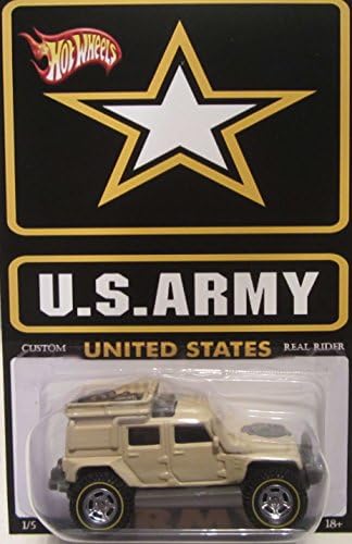Hot Wheels CUSTOM MILITARY JEEP WRANGLER SUPERLIFT "U,S.Army" Real Riders Rubber Wheels Collectible Die Cast Model Car 1:64 Scale Limited Edition 1/5 Made!