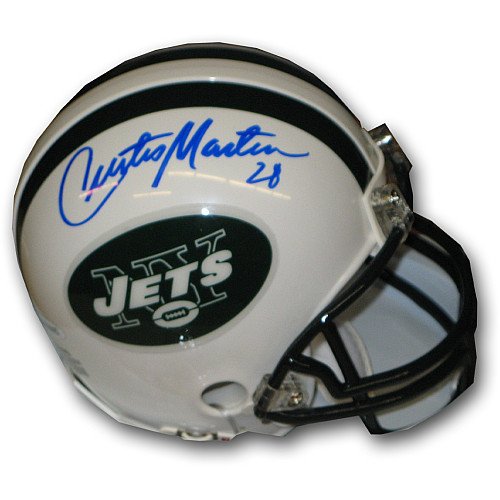 Upper Deck New York Jets Curtis Martin Autographed Mini Replica Helmet