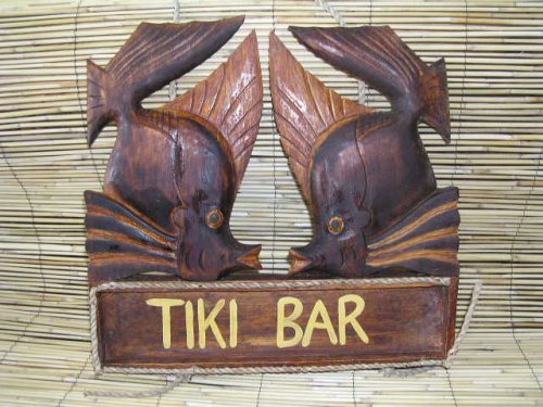 KISSY FISH TIKI BAR SIGN 15- NAUTICAL TIKI BAR DCOR