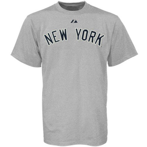 MLB Majestic New York Yankees Ash Official Road Wordmark T-shirt
