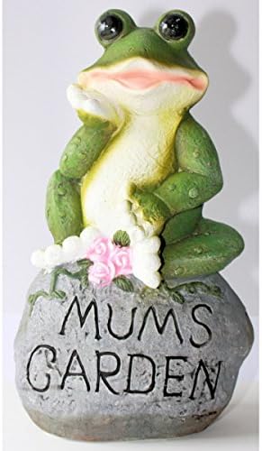 DAYDREAMING HAPPY FROG ON MUM'S GARDEN ROCK REALLY CUTE 41CM GREAT GIFT IDEA - Brighten up your Garden