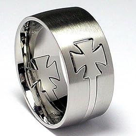 Iron Cross Cut out Stainless Steel Ring Sizes 9 to 13