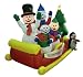 8' Airblown Inflatable Snowman Family Sleigh Lighted Christmas Yard Art Decor