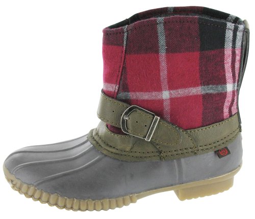 BIG BUDDHA Rain Womens Plaid Buckle Rubber Wellies Boots Size 6