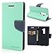 Mercury Leather Case Magnetic LG Optimus G2 D801/802/803 Dark Blue/Cyan Cover Clutch Purse