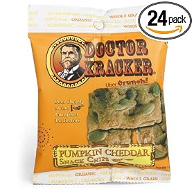 Doctor Kracker Snack Bag, Pumpkin Cheddar Snack Chips, 1-Ounce Pouches (Pack of 24)