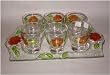 Amaretto Cordial Glasses with Tray