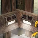 Solar Wedge Lights for Stairways , Outdoor 2 Led White Stairways Landscape Garden Path Wall Light Lamp Solar Step Lights ,2 Pack