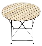 Biergarten-Tisch Gartentisch Tisch M96, Holz, rund, D: 75cm ~ natur