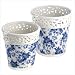 Blue Floral Planter Duo