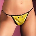 G252HF 'Happy Face' G-String, Yellow, One Size