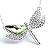 LackingOne Rhinestone Inlay Gem tone Dragonfly Pendant Necklace With Chain Color Silver Blue