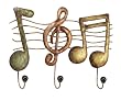 Antiqued Musical Note Symbol Wall Key Hook Coat