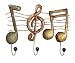 Antiqued Musical Note Symbol Wall Key Hook Coat