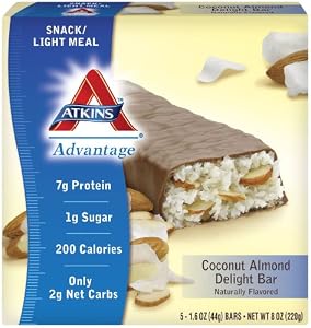 Atkins Advantage Bar Coconut Almond Delight -- 5 Bars