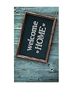 Huella deco Alfombra de Vinilo (Azul Celeste/Negro)