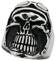 Surgical Steel 1 1/4" ( 32 mm ) Skull Ring with Biker Helmet