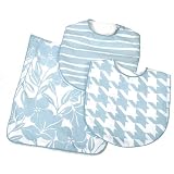 Elegant Baby Nest Collection Two Bibs and One Burp Cloth in Blue