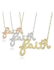 Alexandria Collection Silvertone Sterling Silver Cubic Zirconia Faith Necklace