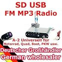 A-600 AU - 12V Motorrad MP3 FM Player USB SD mit Aussenlautsprechern + IR-Fernbedienung