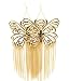 Ex Large Basketball Wives Goldtone Super Long Butterfly Dangle Tassle Earrings