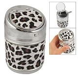 from sourcingmap Black Brown Leopard Pattern Cigar Ashtray Holder Holder