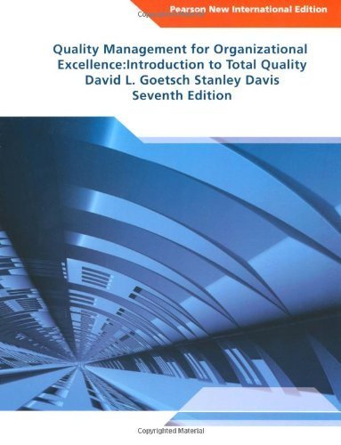 Quality Management for Organizational Excellence: Introduction to Total Quality by Goetsch, David L., Davis, Stanley (2013) Paperback