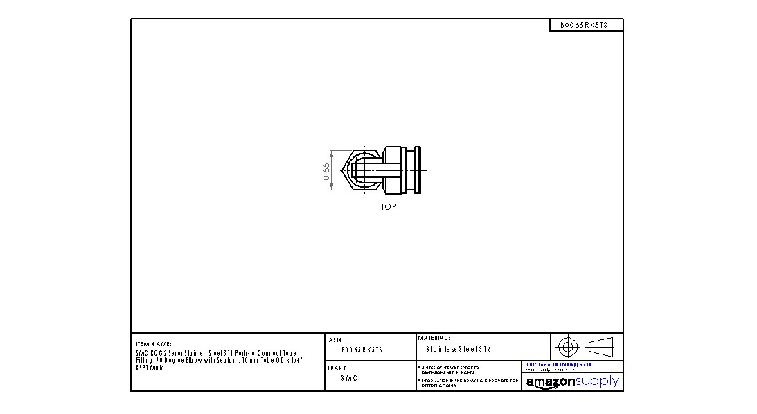 SMC KQG2 Series Stainless Steel 316 Push-to-Connect Tube Fitting ...