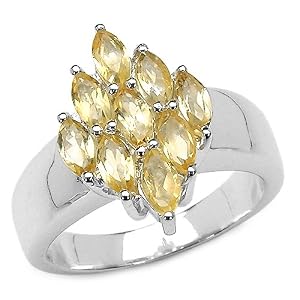 Buy 1.30 Carat Genuine Citrine .925 Sterling Silver Ring by JewelzDirect