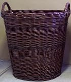 Extra Large Strong Dark Wicker Log Fire Side Basket 60x60x60