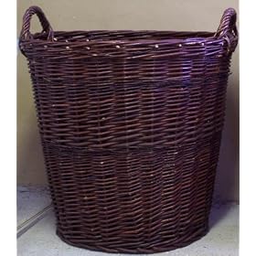 Extra Large Strong Dark Wicker Log Fire Side Basket 60x60x60