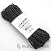 Black Flame Survival Paracord with Integrated Fishing LIne - 100ft Long 550 Rated with Interior 10lb Mono Filament Strand - Includes Bonus Firestarter Made in USA - Black