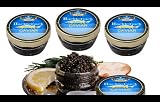 (COMBO OF FOUR) OLMA Black Caviar Hackleback 2 oz (56g) Glass Jar (FREE Overnight Shipping)