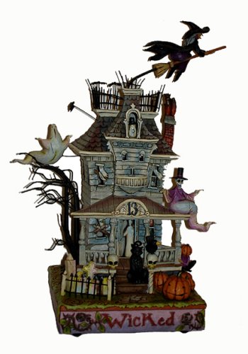 JIM SHORE HALLOWEEN HAUNTED HOUSE LIGHTED 2008