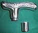 JWL (1) Cane Walking Stick Handle Fritz Style Cast Aluminum with Outside Connector