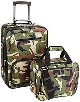 Rockland Luggage 2 Piece Printed Luggage Set, Camouflage, Medium
