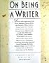 On Being a Writer