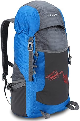Kalusi® Large 40l Lightweight Water Resistant Packable Backpack ,Foldable &amp; Packable Hiking Daypack,1 Year Warranty (Blue)