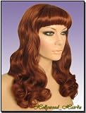 Hollywood_hair4u - Long Curly #130 Copper Red Pinup Style Wig with Bangs Kanekalon Heat Resistant Synthetic Fiber Skin Top *NEW*
