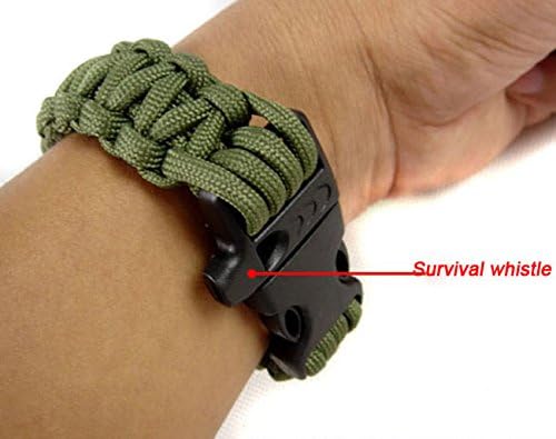 10pcs/lot Outdoor Whistle Buckle Parachute Cord Bracelet Cord Emergency Survival Equipment Camping Kits