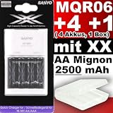 Produkt-Bild: Sanyo - Eneloop MQR06 Schnellladeger&auml;t / Ladegr&auml;t mit LED-Anzeige inkl. 4x Sanyo XX - Eneloop AA Mignon Akkus HR-3UWX 2500 mAh +++ PLUS +++ PREMIUM AKKUBOX der Akku-Onlinehandel GmbH