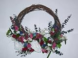 Grapevine Wreath-Burgundy, Blue, and White
