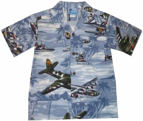 RJC Youth B Bomber Hawaiian Shirt, Blue, 6