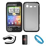 Durable Crystal Hard Case Cover with Black Rubberized TPU Silicone Skin Edg ....